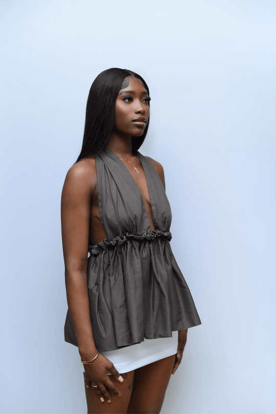 Dùnní Ruffled Top - Brown